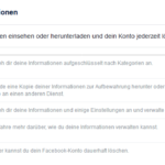 Deine Facebook Informationen – Facebook Backup – Facebook Datensicherung