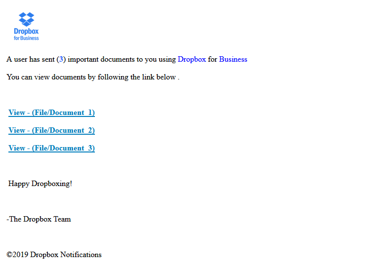 Dropbox - So sieht eine echte Freigabemail aus